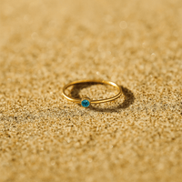 Bague Colori – Plaqué or & pierre de naissance | L’Atelier de Malte Decembre-Aquamarine / 5