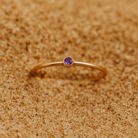 Bague Colori – Plaqué or & pierre de naissance | L’Atelier de Malte Février-Violet / 5