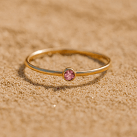 Bague Colori – Plaqué or & pierre de naissance | L’Atelier de Malte Juillet-Rose / 5
