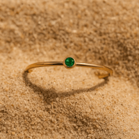 Bague Colori – Plaqué or & pierre de naissance | L’Atelier de Malte Mai-Emerald / 5