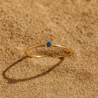 Bague Colori – Plaqué or & pierre de naissance | L’Atelier de Malte Mars-Sapphire Clair / 5