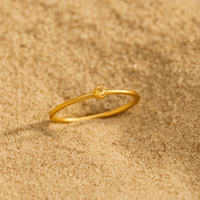 Bague Colori – Plaqué or & pierre de naissance | L’Atelier de Malte Novembre-Jonquille / 5