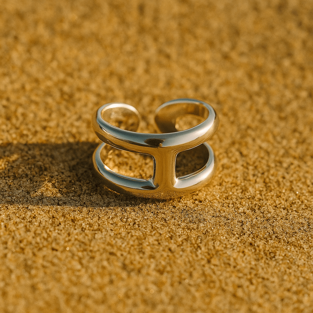 Bague Elena – Bague plaqué or design ajouré | L’Atelier de Malte Argent
