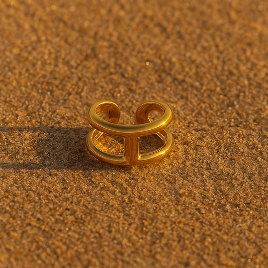 Bague Elena – Bague plaqué or design ajouré | L’Atelier de Malte Or