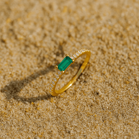 Bague fine Paradiso – Argent 925 & pierre | L’Atelier de Malte Émeraude / 6