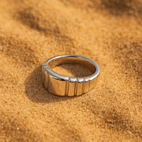 Bague plaqué or relief – Anneau graphique & minimaliste | L’Atelier Argent / 6