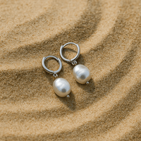 Boucles Agata – Créoles or & perles naturelles | L’Atelier de Malte Argent