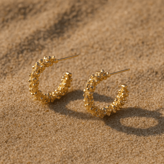 Boucles d’oreilles créoles – Palladio acier plaqué or & argent 925 | L’Atelier de Malte Or