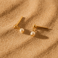 Boucles d’oreilles perle – Fede argent 925 plaqué or | L’Atelier de Malte