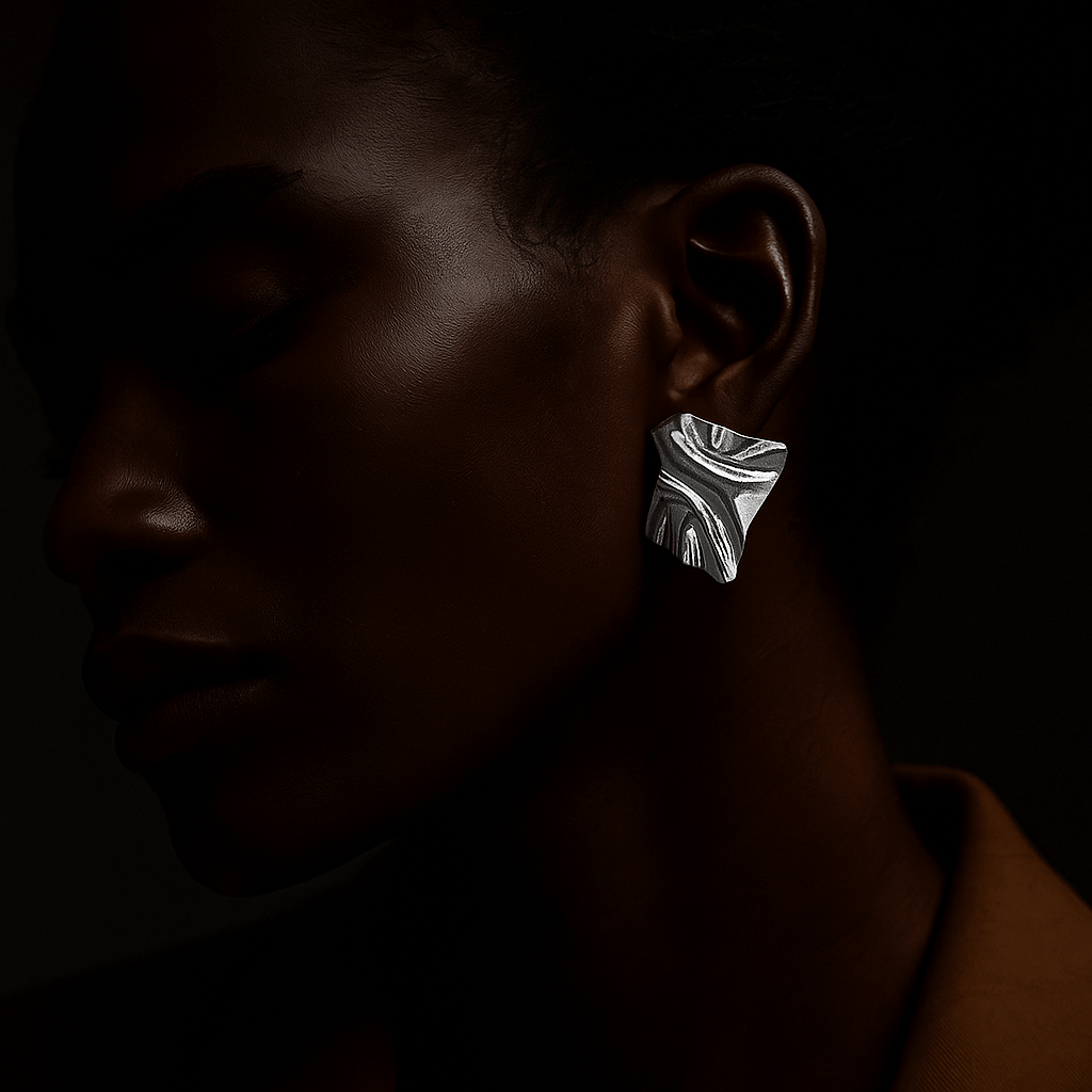 Boucles Marta – Feuilles froissées or & argent 925 | L’Atelier de Malte