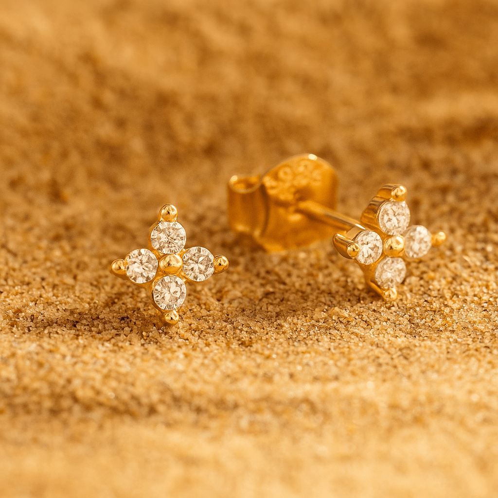 Boucles moissanite – Brunelleschi clous or & argent 925 | L’Atelier de Malte Or