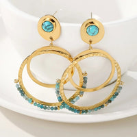 Boucles Profumo – Or 18k & pierres turquoise | L’Atelier de Malte