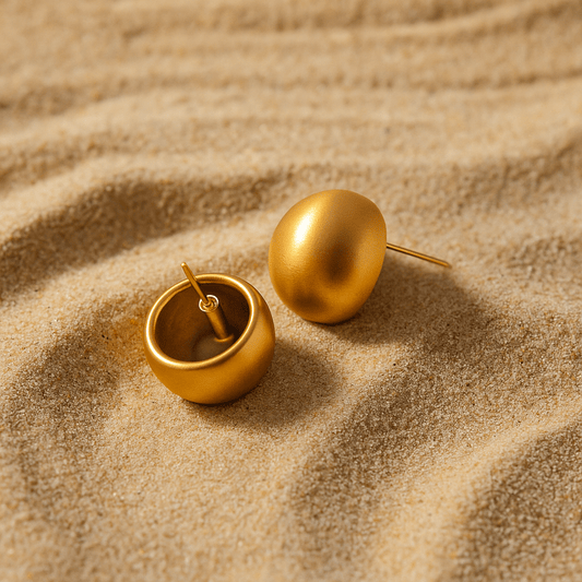 Boucles Semina – Galets satinés or 18K 2 cm | L’Atelier de Malte