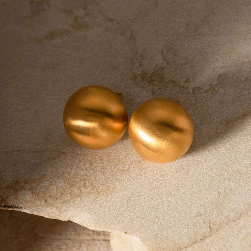 Boucles Semina – Galets satinés or 18K 2 cm | L’Atelier de Malte