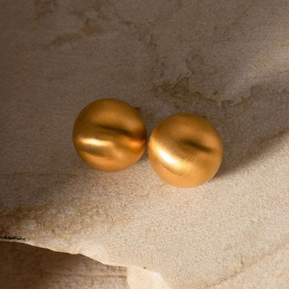 Boucles Semina – Galets satinés or 18K 2 cm | L’Atelier de Malte