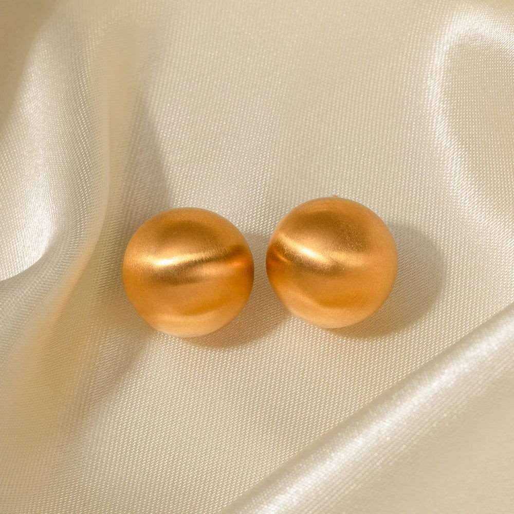 Boucles Semina – Galets satinés or 18K 2 cm | L’Atelier de Malte