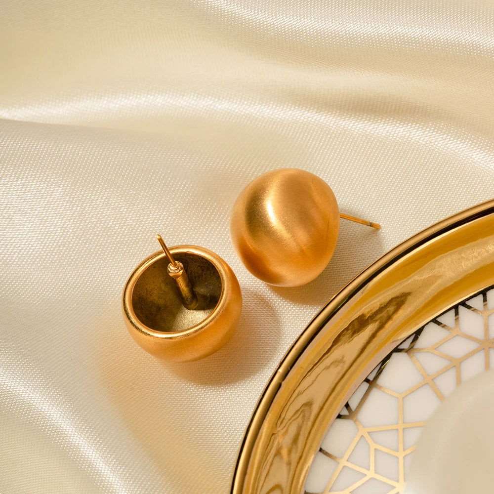 Boucles Semina – Galets satinés or 18K 2 cm | L’Atelier de Malte