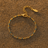 Bracelet Camilla – Perles émaillées bleu & or 14k | L’Atelier de Malte Bleu clair