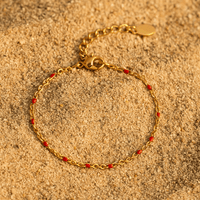 Bracelet Camilla – Perles émaillées bleu & or 14k | L’Atelier de Malte Rouge