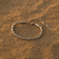 Bracelet chaîne torsadée – Or ou argent 925 femme | L’Atelier de Malte Argent / 4mm