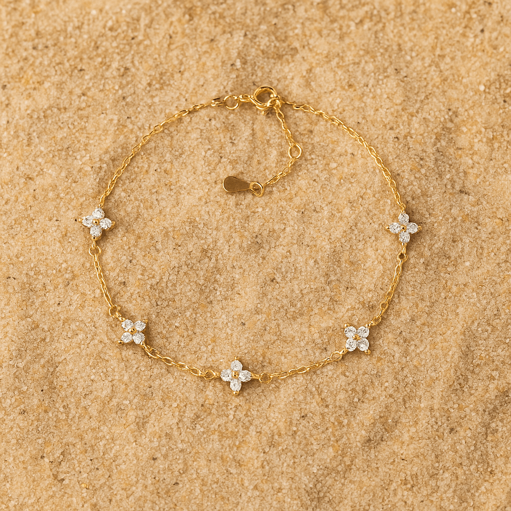 Bracelet Fiori – Bijou floral doré en argent 925 | L’Atelier de Malte Or