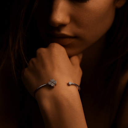 Bracelet – Jonc argent & symboles d’amour | Girasole 