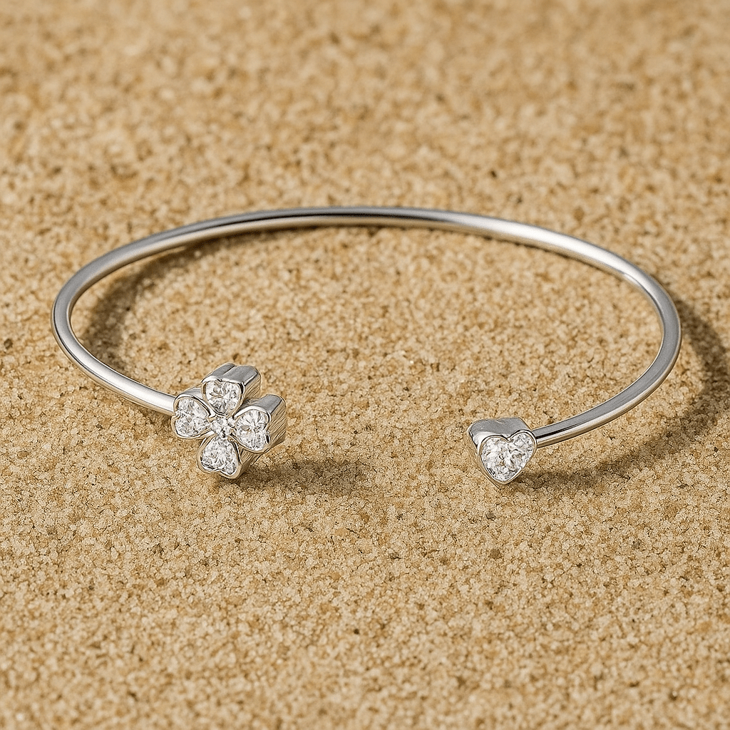 Bracelet – Jonc argent & symboles d’amour | Girasole 