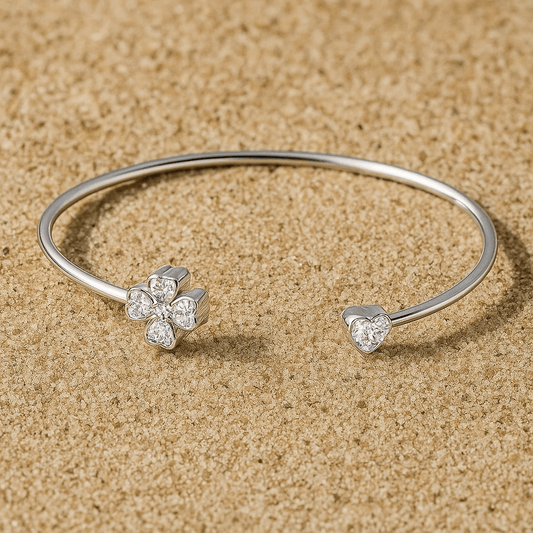 Bracelet – Jonc argent & symboles d’amour | Girasole 