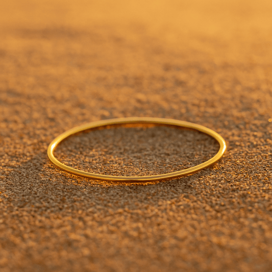 Bracelet jonc Livorno – Plaqué or 18k, argent ou or rose | Malte Or / 55mm