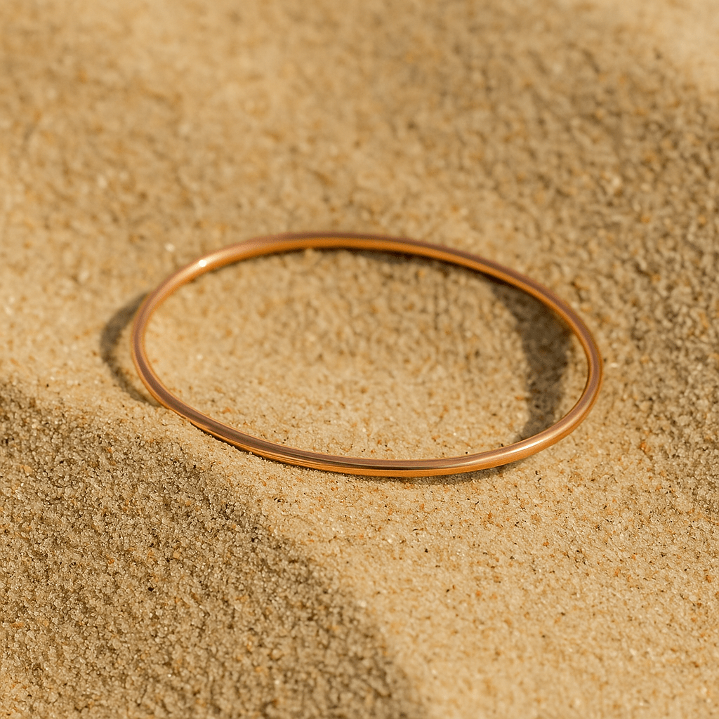 Bracelet jonc Livorno – Plaqué or 18k, argent ou or rose | Malte Or rose / 55mm