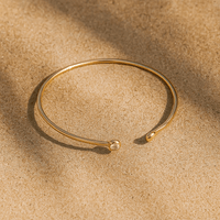 Bracelet – Jonc plaqué or 18 carats & zircons | Tramonto 