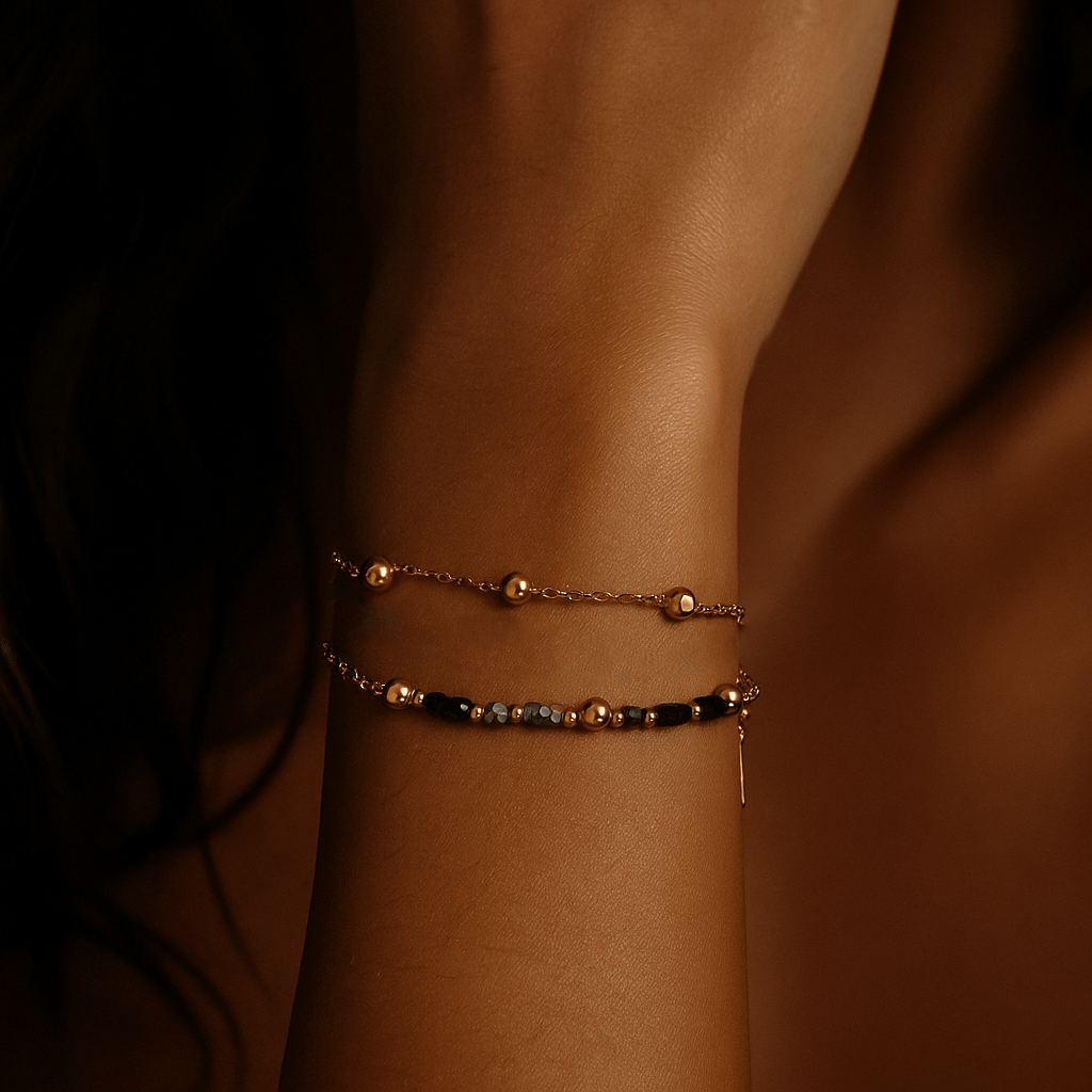 Bracelet Pierres naturelles & Plaqué or 18 carats | Speranza 