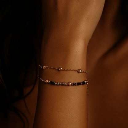Bracelet Pierres naturelles & Plaqué or 18 carats | Speranza 