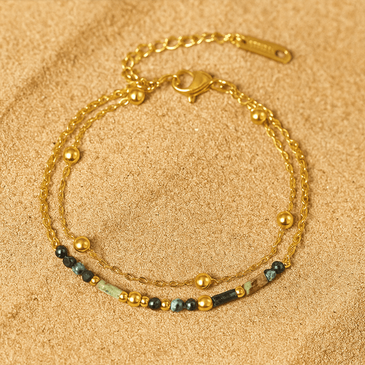 Bracelet Pierres naturelles & Plaqué or 18 carats | Speranza 