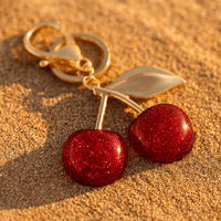 Charm cerise plaqué or – Breloque sac bijou fruité 