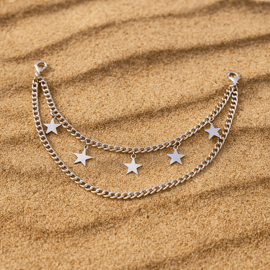 Charm Stellaria – Chaîne Étoilée Argentée