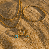 Coffret Famiglia – 3 bijoux dorés 18k | L’Atelier de Malte topaze bleue