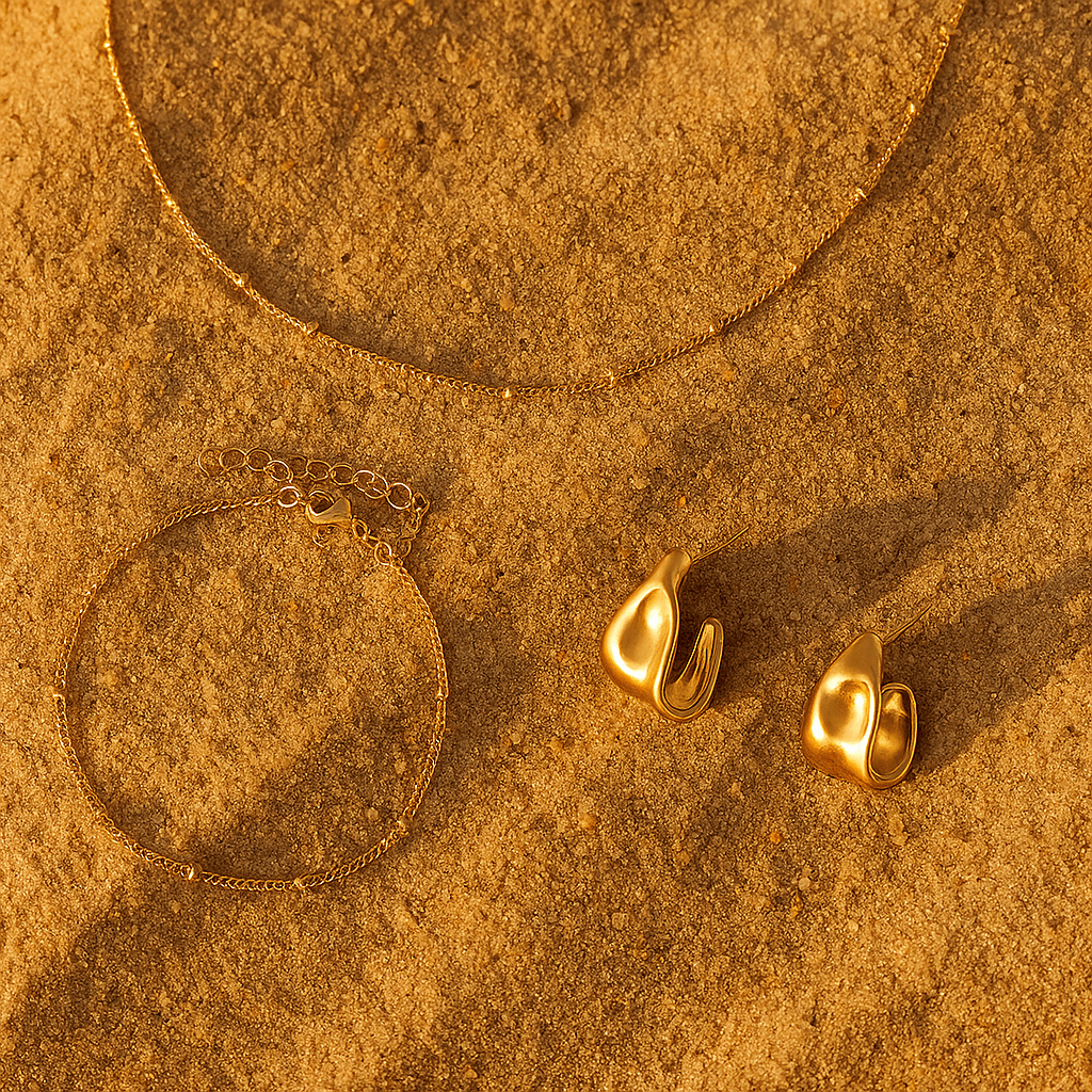 Coffret Sorella – Bijoux dorés design sculptural | L’Atelier de Malte
