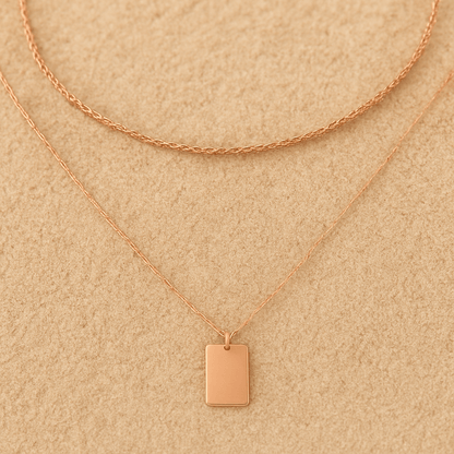 Collier Brillantezza – Double chaîne & pendentif | L’Atelier de Malte Or rose