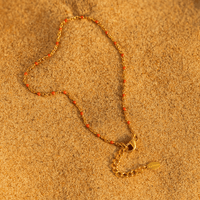 Collier Chaîne dorée & perles émaillées | Camilla L’Atelier de Malte Rouge