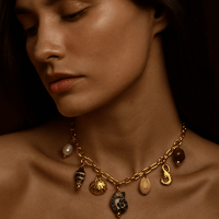 Collier charms femme – acier inoxydable doré & breloques