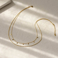 Collier Double rangs plaqué or & pampilles | Paola L’Atelier de Malte