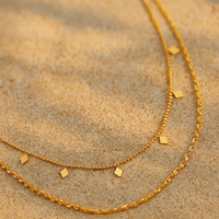 Collier Double rangs plaqué or & pampilles | Paola L’Atelier de Malte
