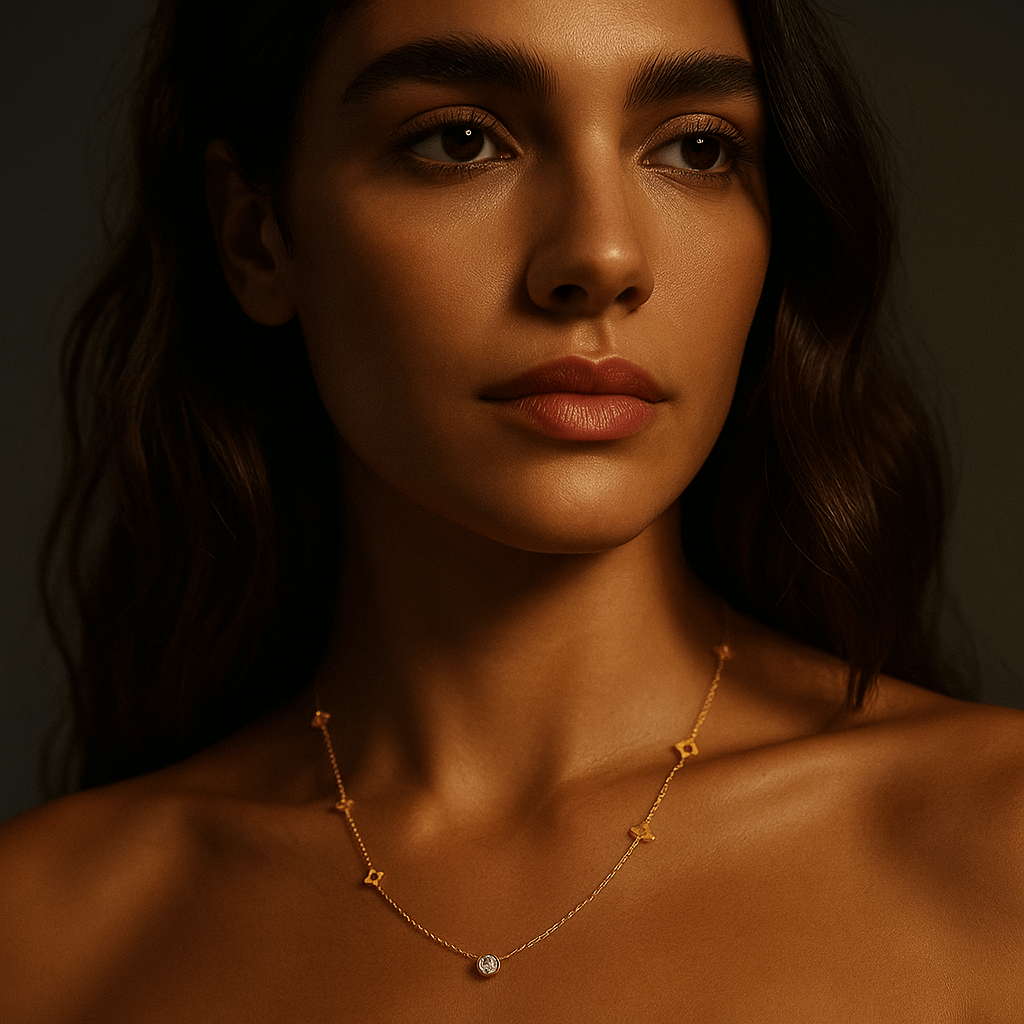 Collier Giardino – Plaqué or 18k & zircon central | L’Atelier de Malte