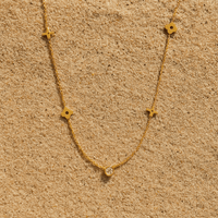 Collier Giardino – Plaqué or 18k & zircon central | L’Atelier de Malte