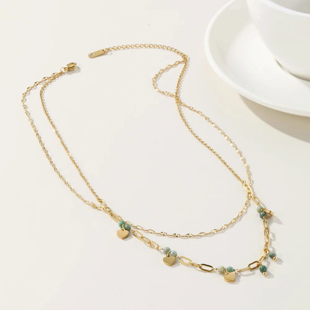 Collier Leggerezza Double chaîne perles naturelles L’Atelier de Malte