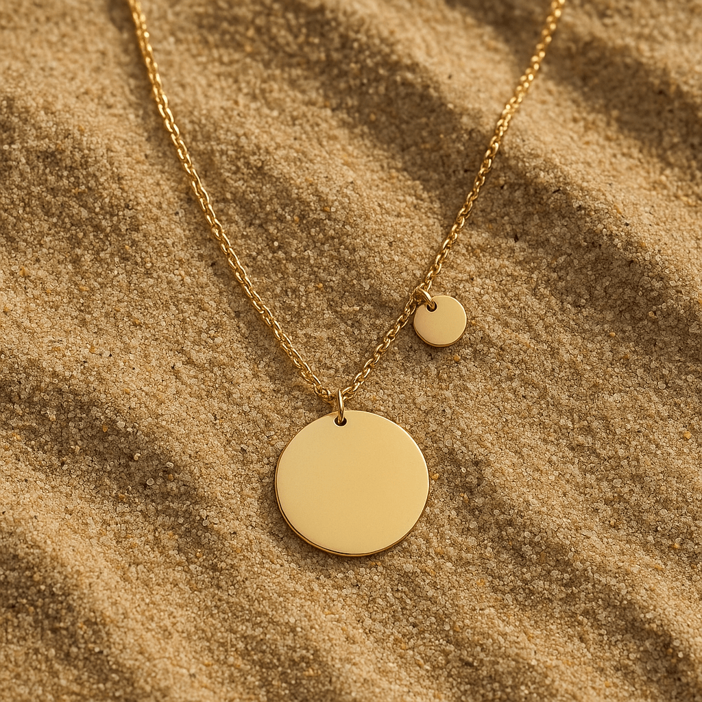 Collier médaillon double femme – Acier argenté | L’Atelier de Malte Or