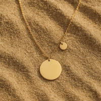Collier médaillon double femme – Acier argenté | L’Atelier de Malte Or