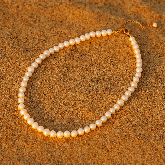 Collier perles d’eau douce – argent 925 & or 14k | L’Atelier de Malte
