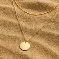 Collier Semplicità – Double chaîne & médaillon | L’Atelier de Malte Or